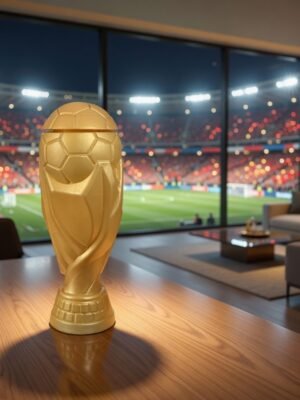 2 Alcancia "Copa Mundial" Dorada $35 c/u