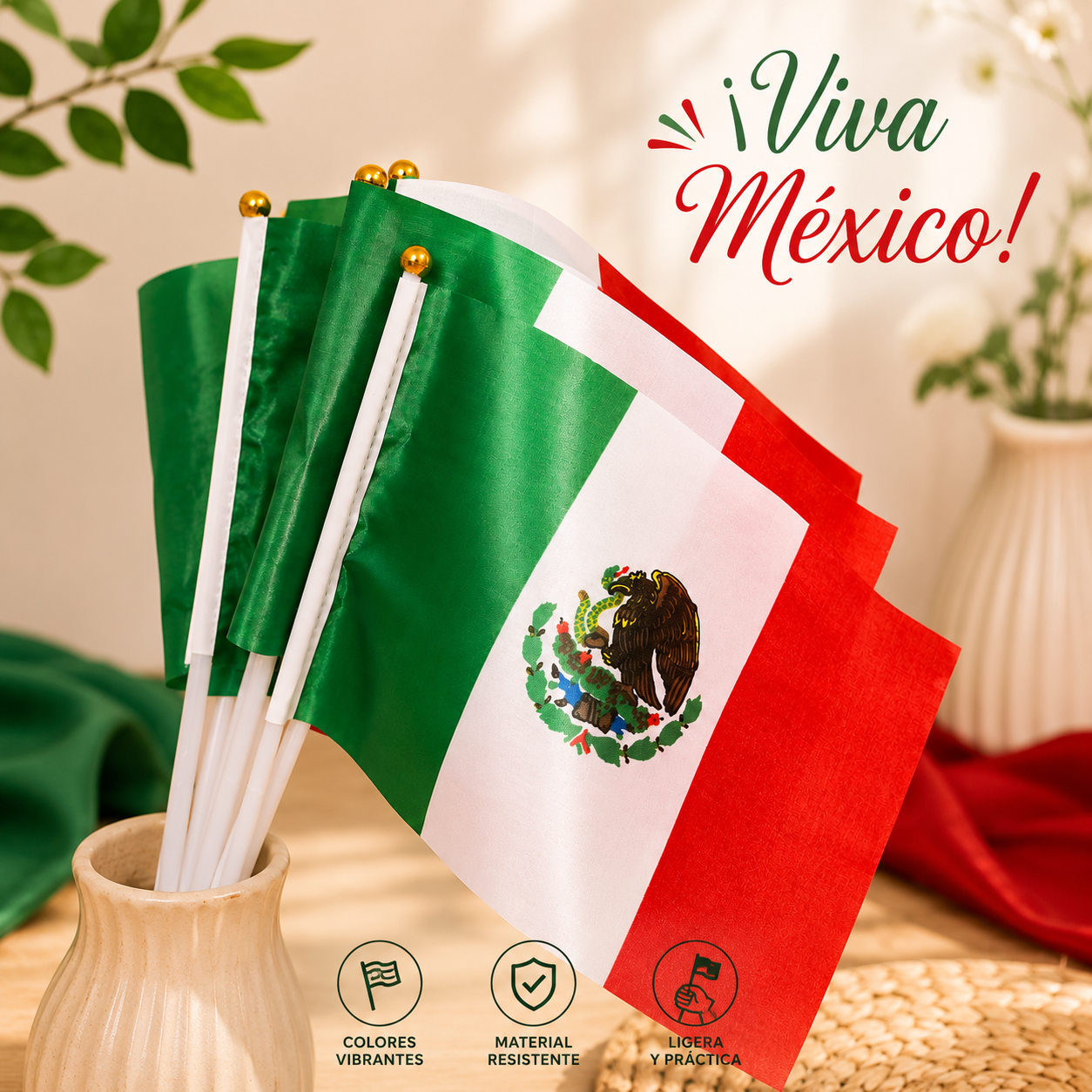 12 Banderas Mexicanas Mundialistas Chicas $4.5 c/u - Image 3